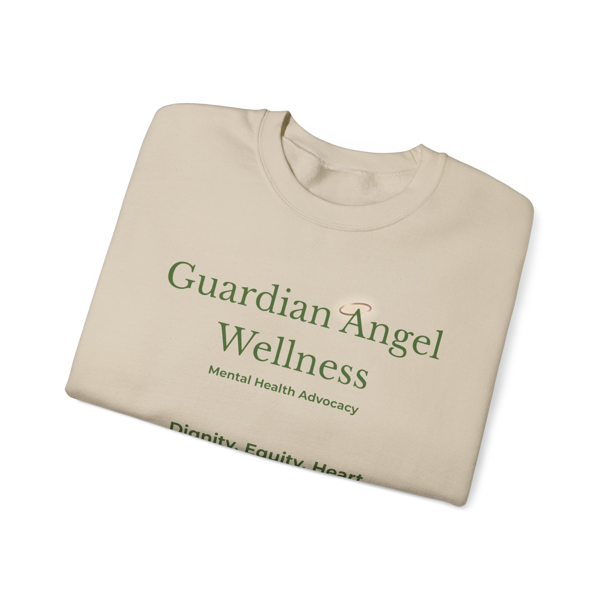 Guardian Angel Wellness Crewneck Sweatshirt — Mental Health Awareness Tee (Sand) - Image 4