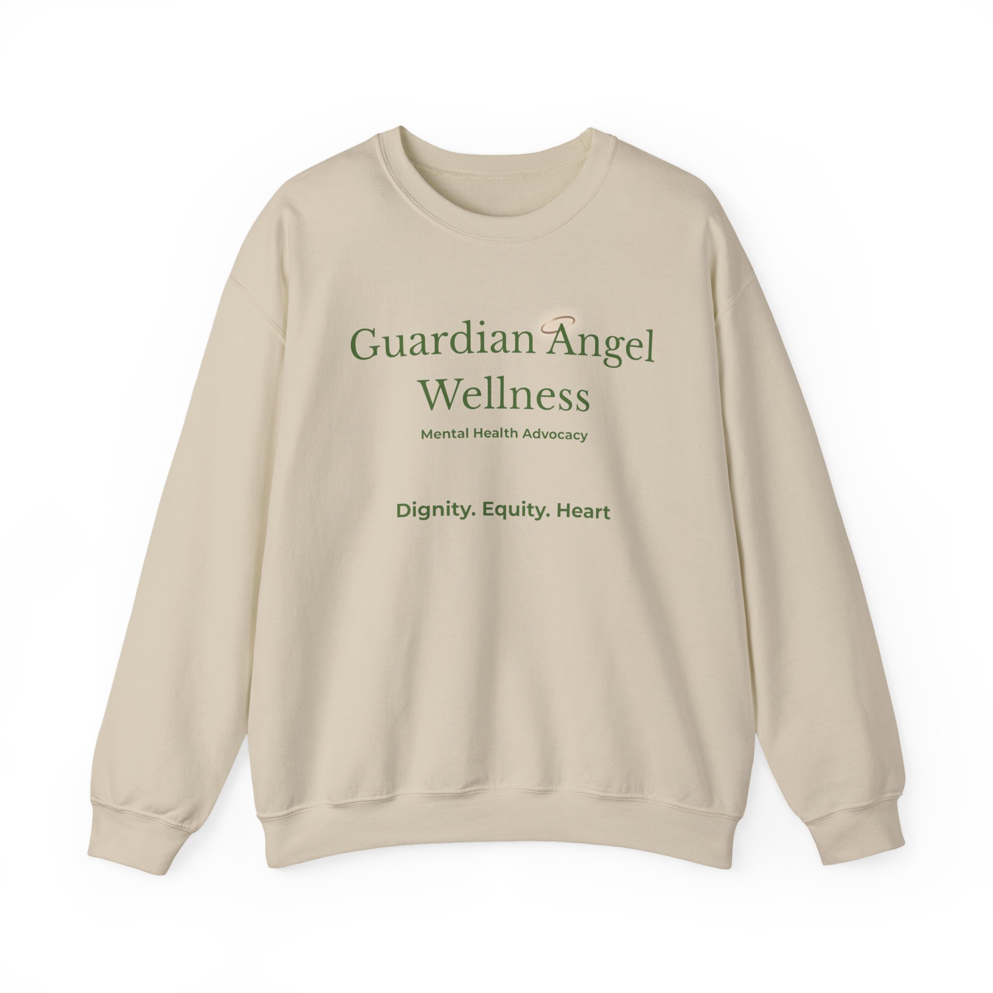 Guardian Angel Wellness Crewneck Sweatshirt — Mental Health Awareness Tee (Sand) - Image 2