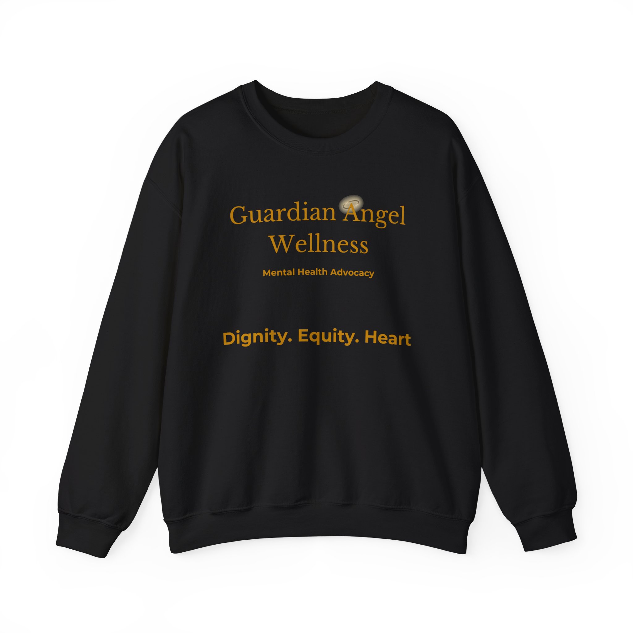 Guardian Angel Wellness Crewneck Sweatshirt — Mental Health Awareness Tee (Black) - Image 2
