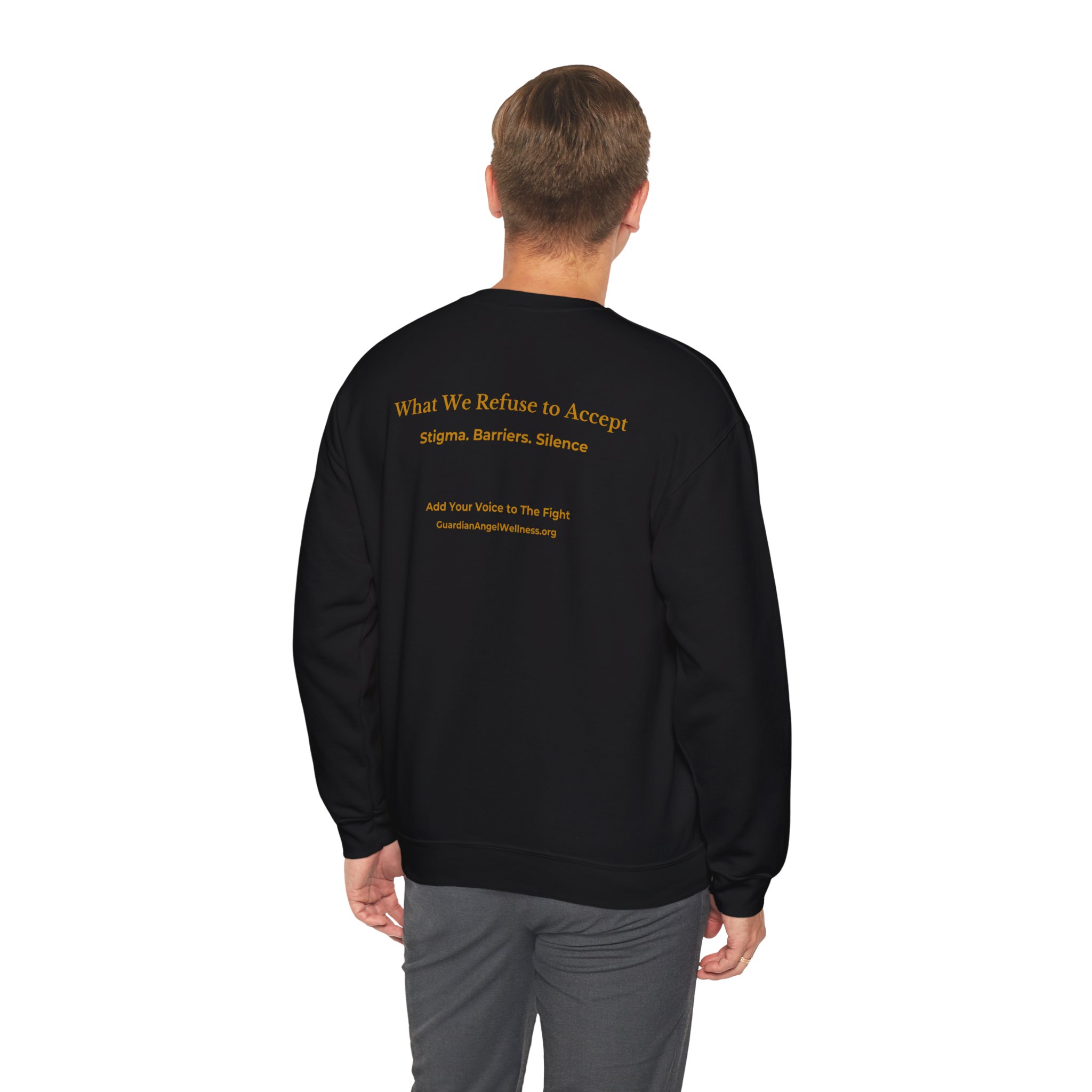 Guardian Angel Wellness Crewneck Sweatshirt — Mental Health Awareness Tee (Black) - Image 6