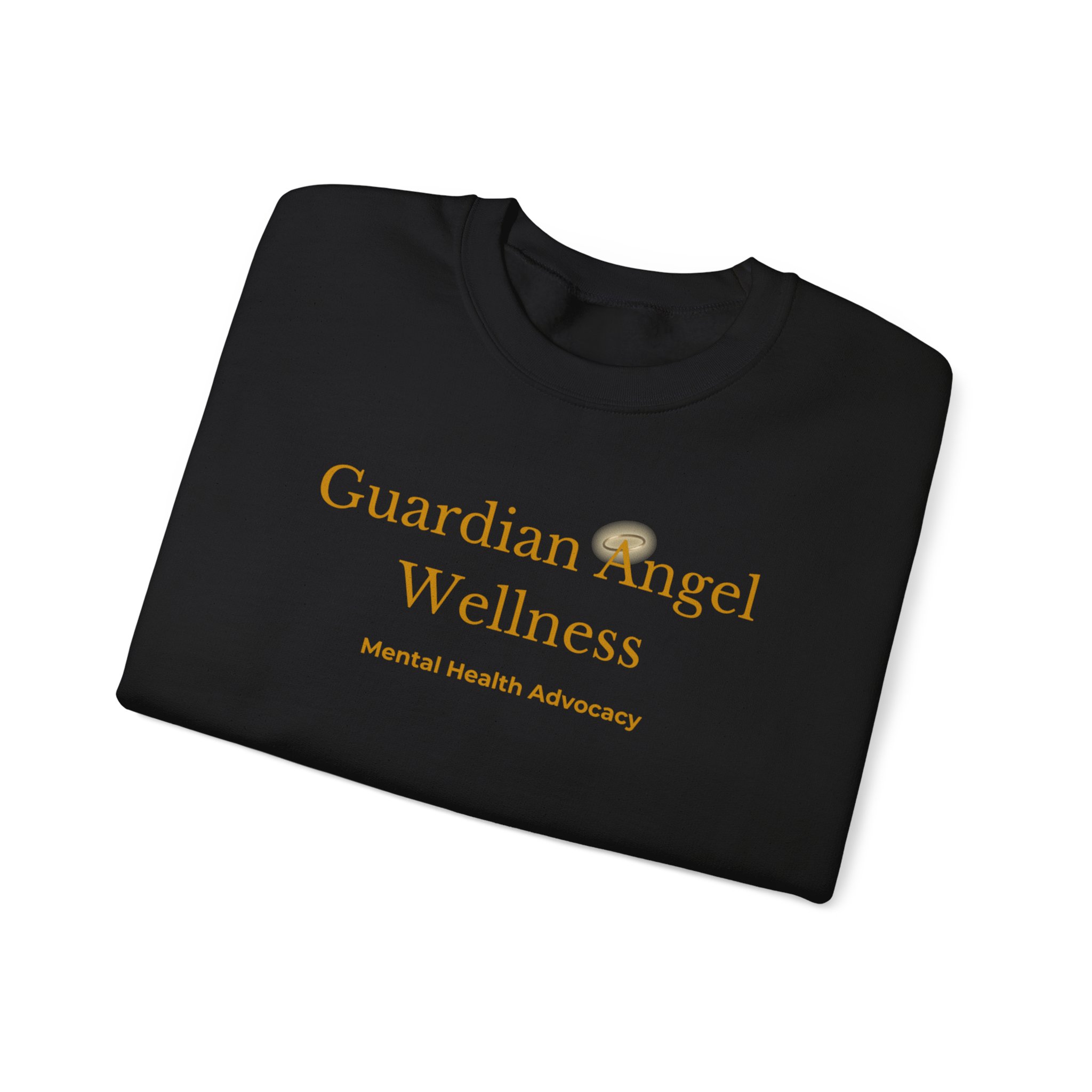 Guardian Angel Wellness Crewneck Sweatshirt — Mental Health Awareness Tee (Black) - Image 4