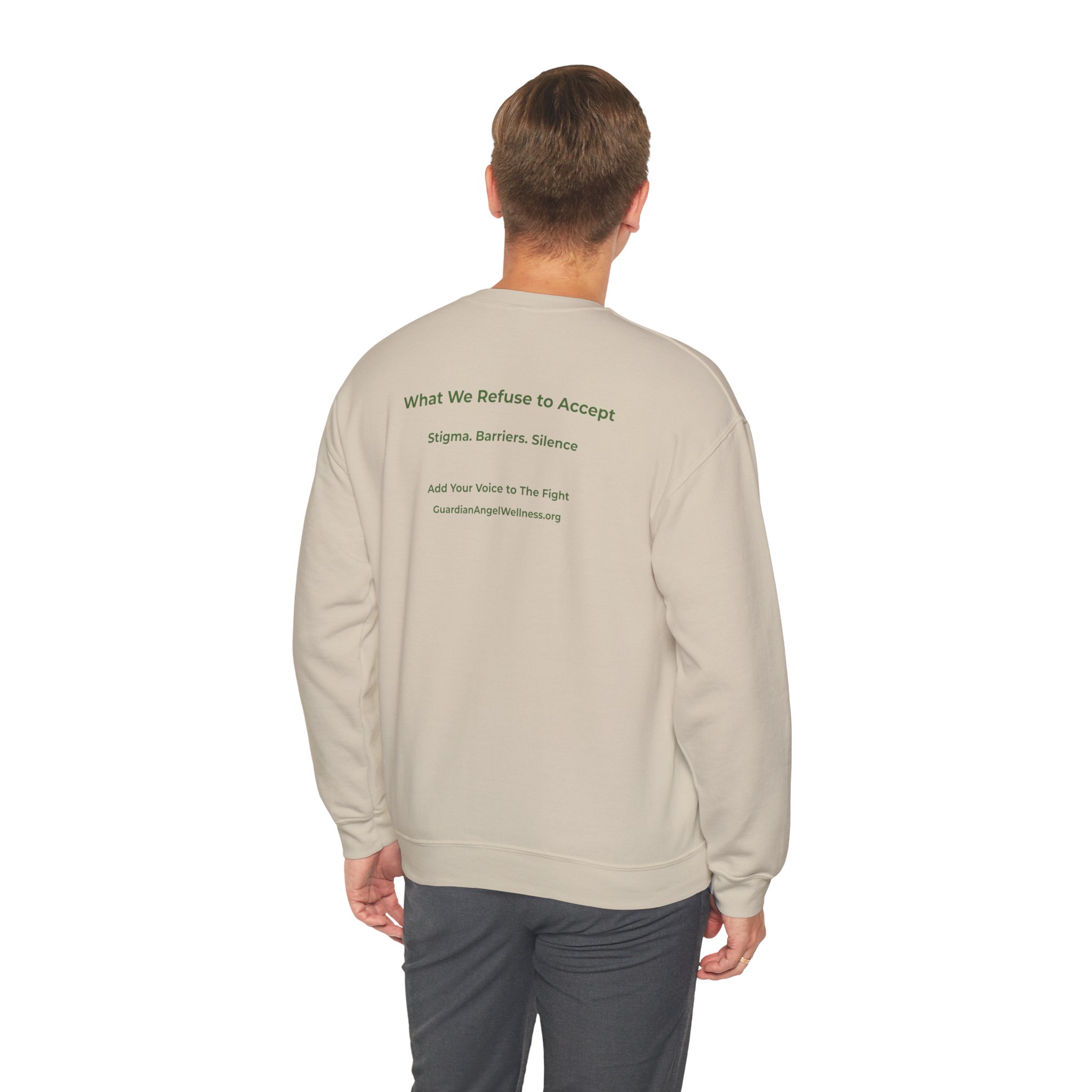 Guardian Angel Wellness Crewneck Sweatshirt — Mental Health Awareness Tee (Sand) - Image 6