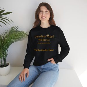 Guardian Angel Wellness Crewneck Sweatshirt — Mental Health Awareness Tee (Black)