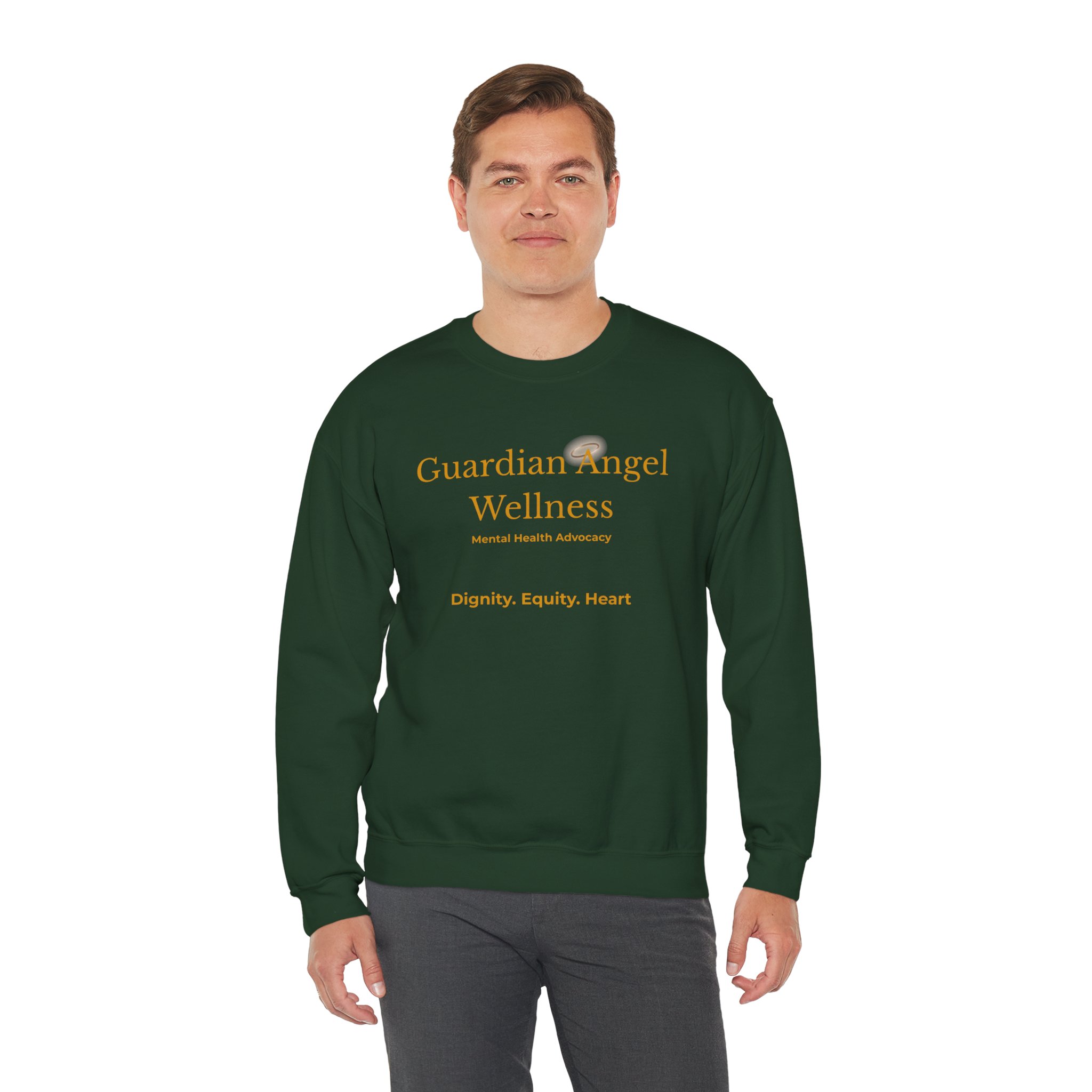Guardian Angel Wellness Crewneck Sweatshirt — Mental Health Awareness Tee (Green) - Image 5