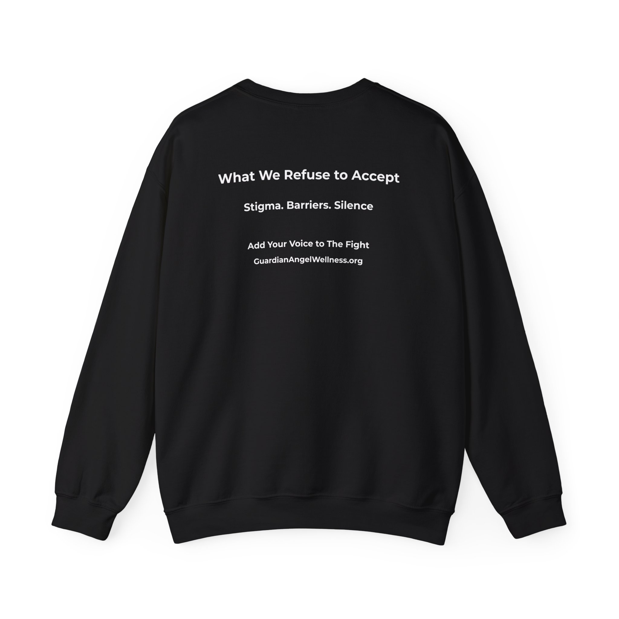 Guardian Angel Wellness Crewneck Sweatshirt — Mental Health Awareness Tee (Black/White) - Image 3